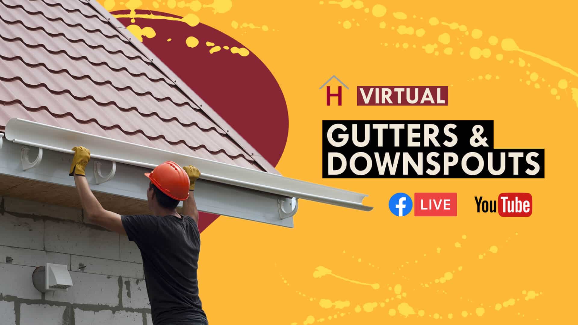 Banner that says Gutters & Downspouts