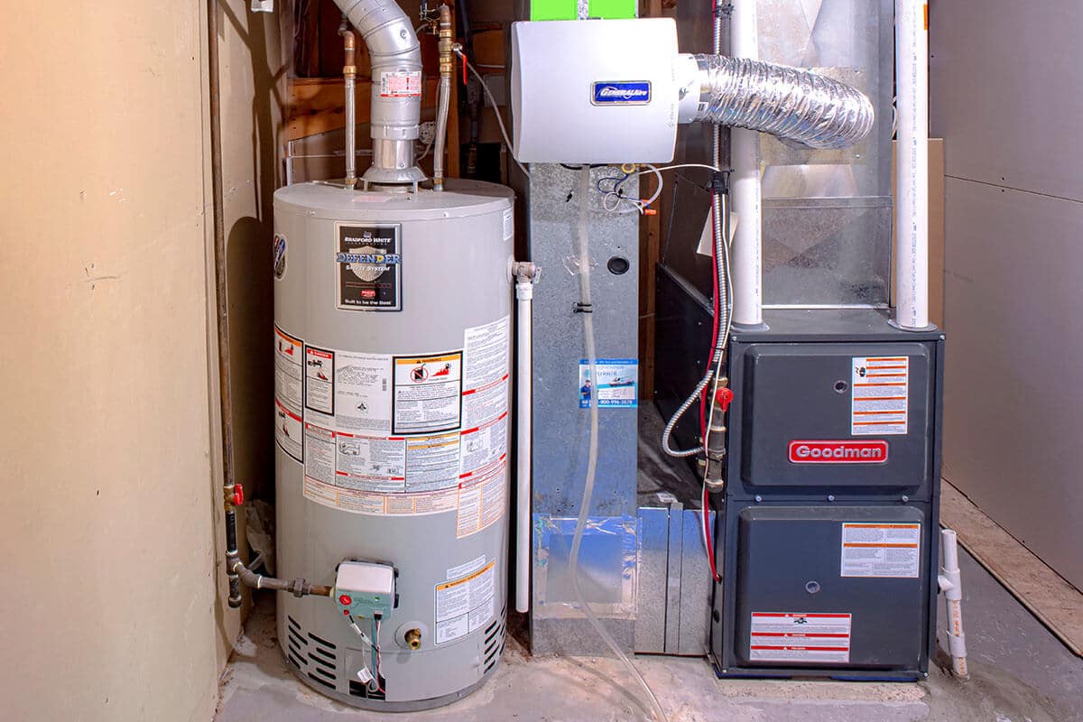 Picture of a furnace and water heater
