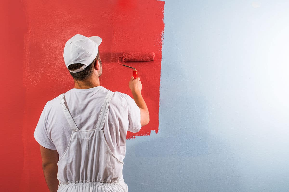 professional painting wall red